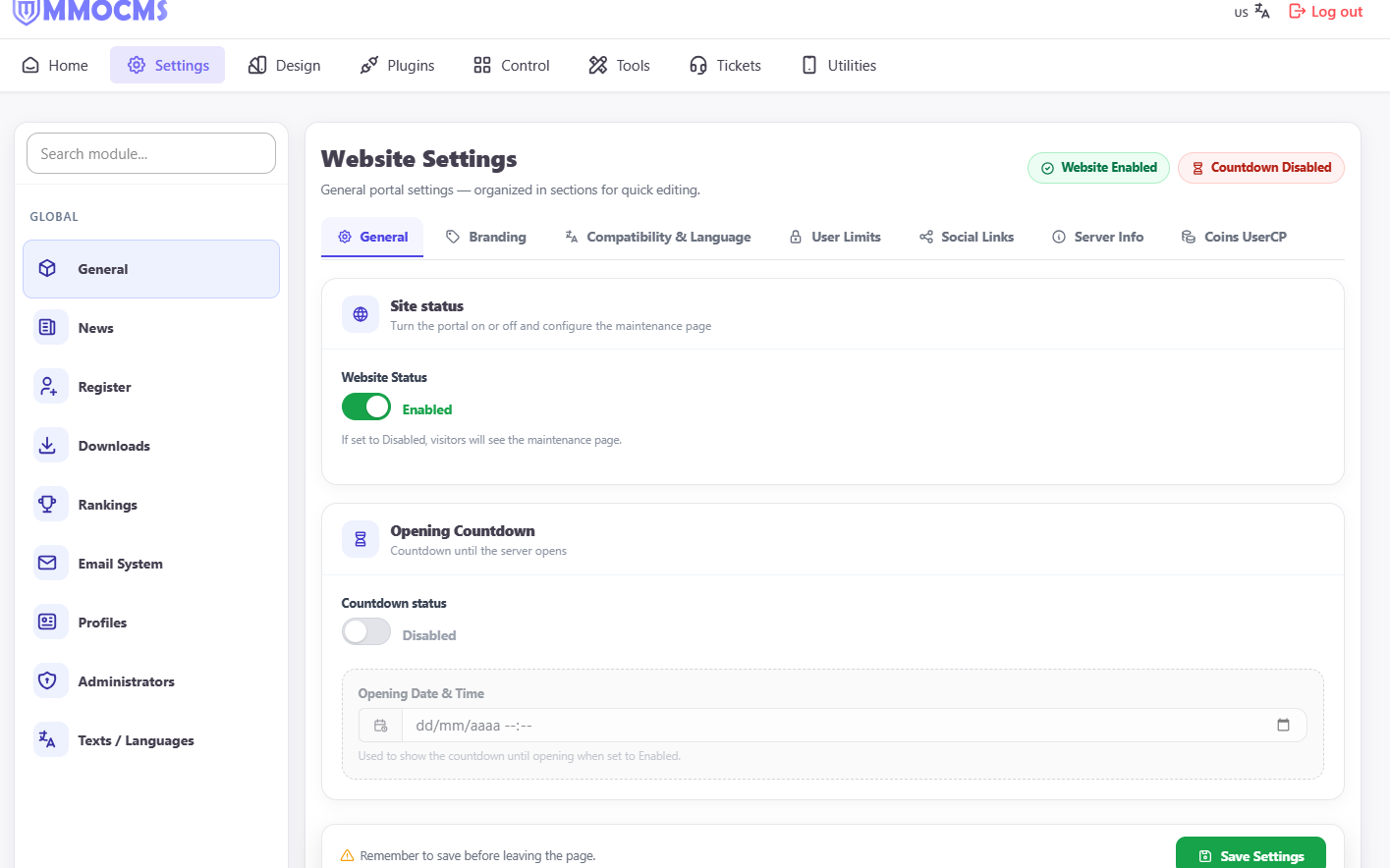 MMOCMS Complete CMS
